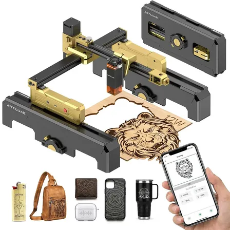 Máquina de Gravação e Corte a Laser Artilume T1-P-12W, Portátil com Wi-Fi e Área de 15x20 cm