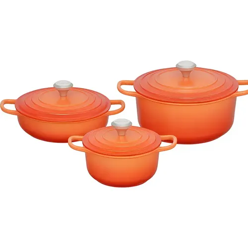 Conjunto de Caçarolas Cerâmico Indução Antiaderente 8 Peças Laranja Serena Sayonara