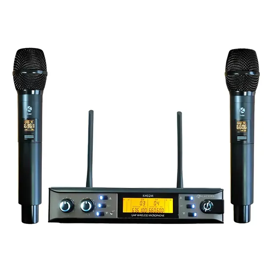 Microfone Profissional Duplo De Mão Kadosh Uhf 3a Geração
