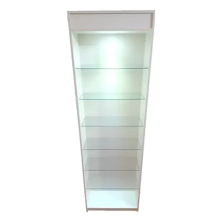 Armário Expositor Prateleiras Vidro Led Produtos Estoque Branco