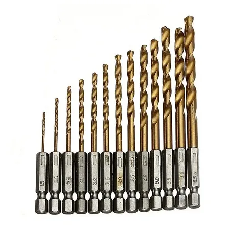 Kit 7 Brocas Aço Rapido Sextavada Parafusadeira 2mm A 8mm