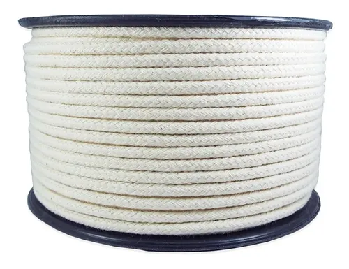 Cordão 100% Algodão Corda Fio 4mm P/ Macramê Cru Rolo 50m