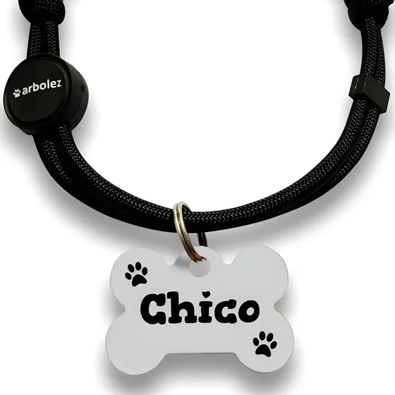 Plaquinha De Identificação Pet Cão Gato C/ Qr Code + Coleira
