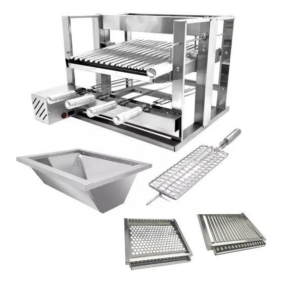 Churrasqueira Gourmet Elevatória 60cm 4 Motor Braseiro Inox