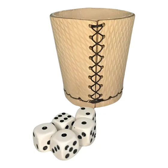 Jogo De Bozó Tabuleiro Cartas Copo De Couro Com Dados