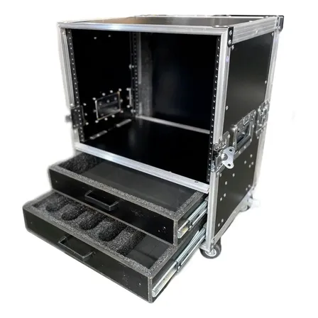 Case Rack 8u + Gaveta Notebook + Gaveta Mics Com Rodas