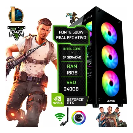 Pc Gamer Cpu Computador, Core I5, 16gb, Ssd 240gb, Video 1gb 240 Gb 16 Gb Hd 2500