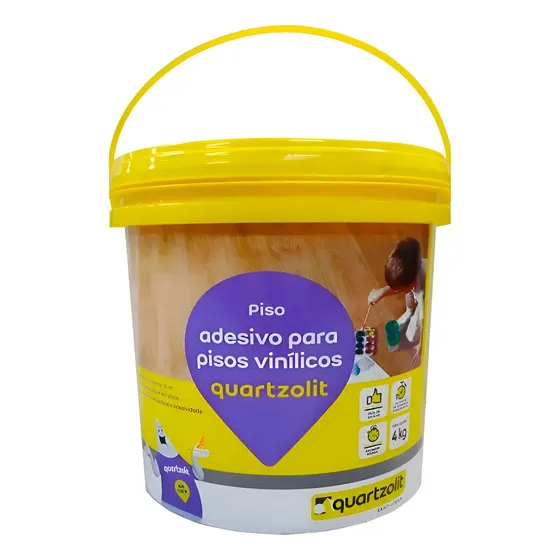 Cola Piso Vinílico Quartzolit Weberfloor Adesivo Balde 4kg