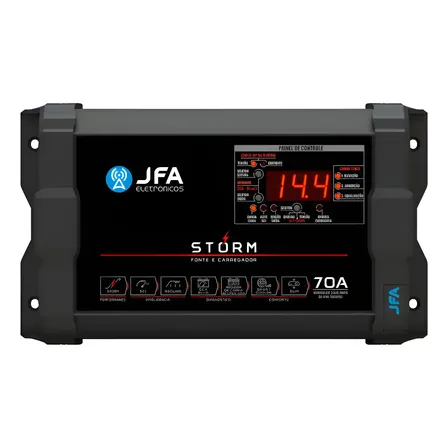 Fonte Automotiva Jfa Storm 70a Bivolt Carregador Preto