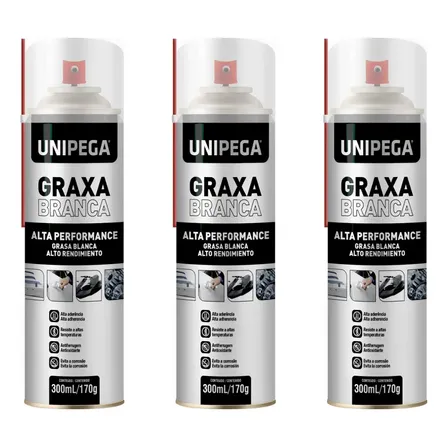 Kit 3 Graxa Em Spray De Alta Performance Br Unipega 300ml