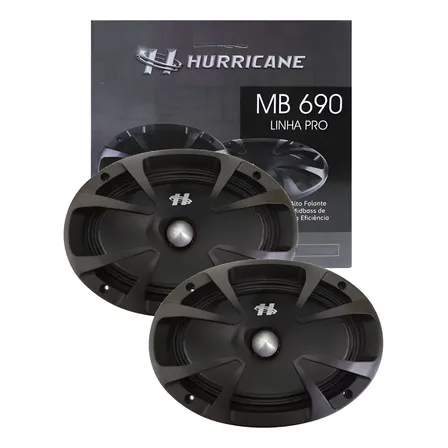 Par Falante Medio Grave Hurricane Pro Mb690 6x9 460w Rms Preto