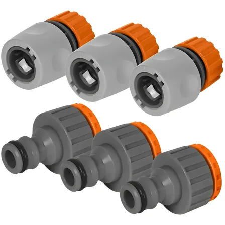 Kit 3 Adaptador Fêmea Torneira + 3 Engate Rápido Mangueira Cinza