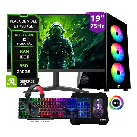 Pc Gamer Cpu Completo I5 16gb, Ssd 240gb, Placa Vídeo 4gb 240 Gb 16 Gb Nvidia Geforce Gt 730 4gb