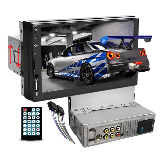 Central Multimídia Universal Mp5 Bt 1 Din 7 Espelha Dvd