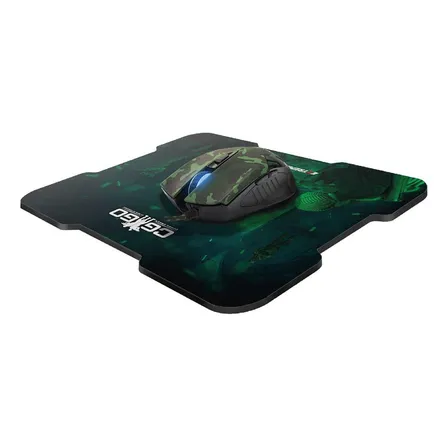 Kit Mouse 6 Botoes 3200 Dpi + Mousepad Gamer ELG Verde