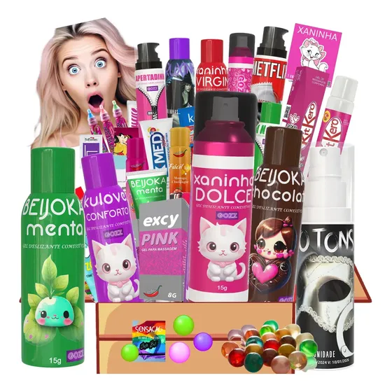 Kit 17 Itens Gel Lubrificante Variados Diversas Sensações