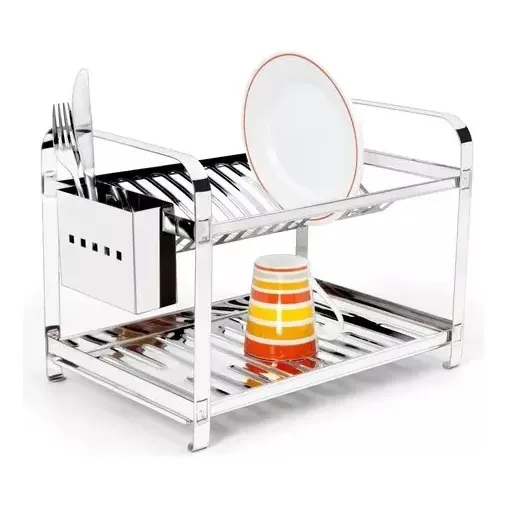 Escorredor De Louca Inox 16 Pratos Talher Inox Mak Inox