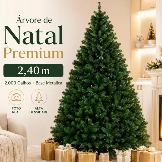 Arvore De Natal Grande Luxo 2m Premium 240cm C/ 2.000 Galhos