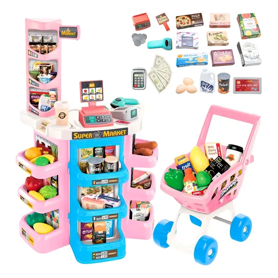 Mercadinho Infantil Caixa Registradora E Carrinho Brinquedo