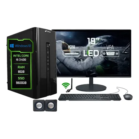 Computador Completo Intel I5 8gb, Ssd 960gb, Monitor 19 Kit 8 Gb