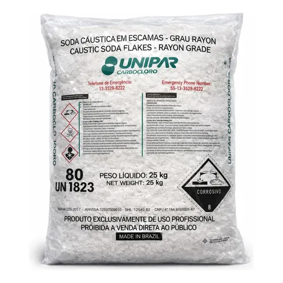 Soda Caustica Escama 99% Saco 25 Kg Hidroxido De Sódio