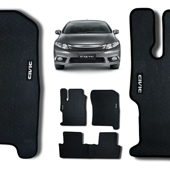 Tapete Borracha Para Honda Civic Modelo 2014 2015 2016 Luxo Preto