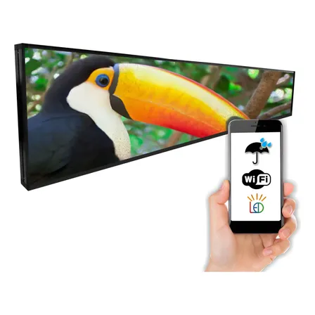 Painel Led P5 2m X 40cm Full Color Suporta Wifi Externo Bivolt Chaveado