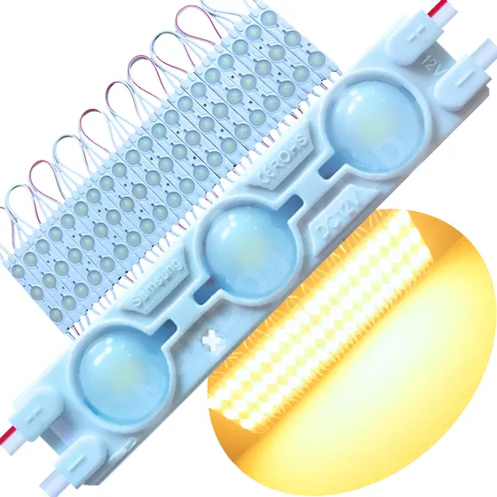 150pçs Módulo Led 7020 Injetado 12v Ip67 1,7w Quente 3000k