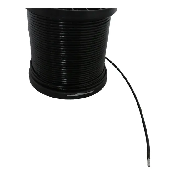 Cabo De Aço 1/8, 6 X19 Pvc Preto C/ 100 Mts Para Academia