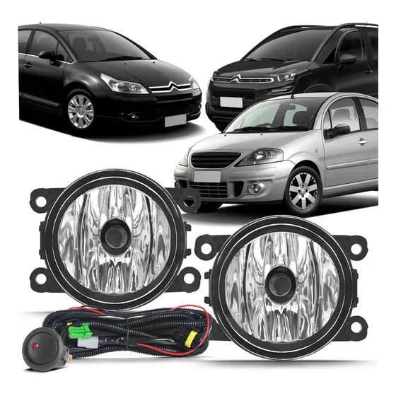 Kit De Farol Milha C3 2009 2010 2011 2012 Bt Alt Fr