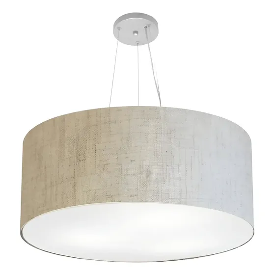 Lustre Pendente Cilindrico Md-4074 Cupula 60x30 Rustico Bege