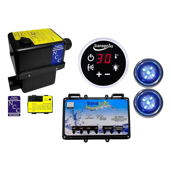 Aquecedor Banheira C/ Cromoterapia 2 Spot Sanspray 5000w/220 220v Gn