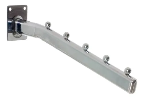 Cabide Suporte Arara Cromado Rt Curvo De 30cm Para Parede.