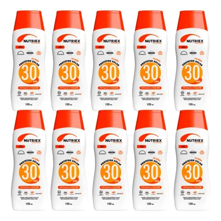 Kit 10 Protetor Bloqueador Solar Fps 30 120ml Nutriex