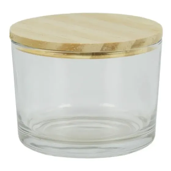 10 Pote Patê Vidro 150ml Copo Para Velas Tampa De Madeira
