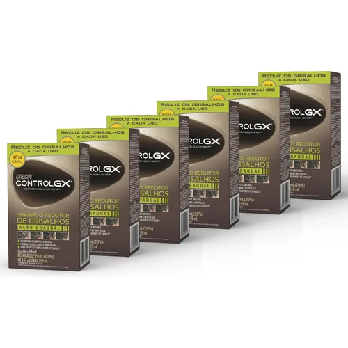 Kit Shampoo Grecin Control Gx Redutor De Grisalhos 6un