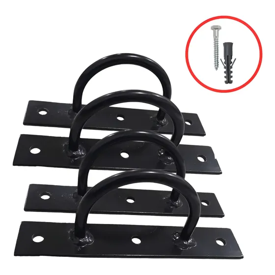 Kit 4 Suporte Trx Parede Teto Gancho Suspenso Argola Columpi