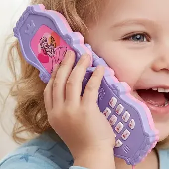 Celular De Brinquedo Smartphone Flip Princesas Rosa Luz Som