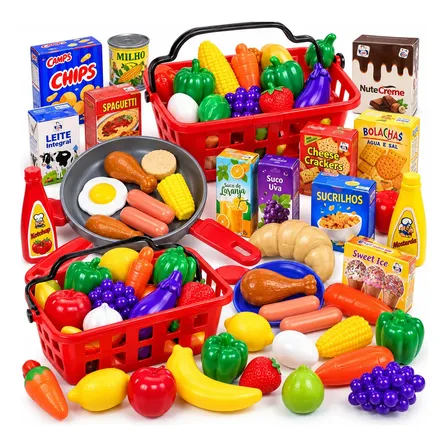 Brinquedo Infantil Conjunto Frigideira Chef Legumes E Frutas C