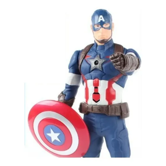Boneco Capitão América Ação Grande Efeitos Luz E Fala Marvel