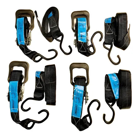 4 X Catraca Náutica C/ Cinta P/ Amarrar Carga 35mmx3m-1500kg Preto