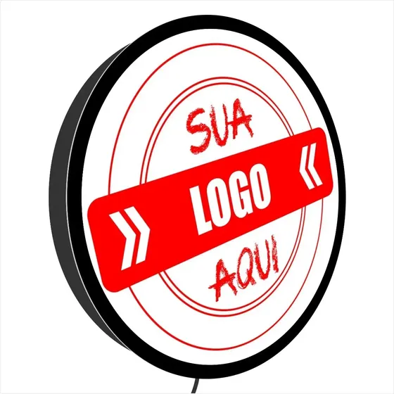 Luminoso Redondo Uma Face 90cm Em Led Com Sua Logo Fachada