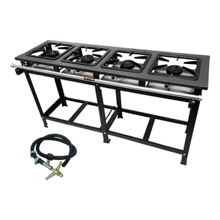 Fogão Industrial Metalfour 4 Bocas Alta Pressão Piso Gás De Cozinha