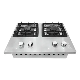 Fogão Fogareiro Cooktop Baixa Pressão Mesa 2 Bocas Gourmet Cinza Gás De Cozinha