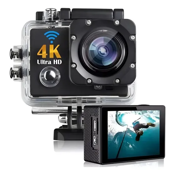 Camera Filmadora De Ação Esportes 4k Pro Wifi Prova D'agua