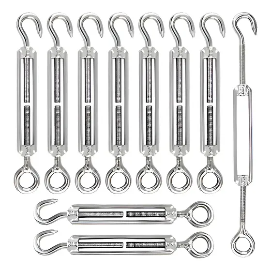 Kit 10 Esticador Leve P/ Cabo De Aço 1/4 M6 Gancho Olhal
