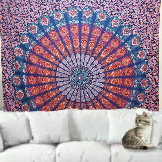 Manta Sofa Cangao Cortina Painel Mandala - Colcha Indiana