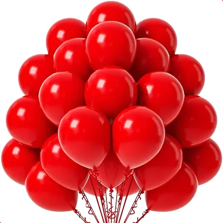 Bexiga Balão Liso Festa Decoração 9 Polegadas 50 Unidades Vermelho