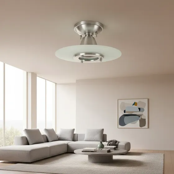 Lustre Plafon Redondo Saturno P 110v/220v (bivolt) Branco-escovado