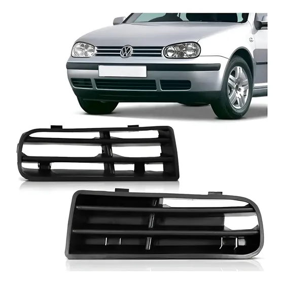 Par Grade Parachoque Milha Golf 99 A 05 Tela Preto Ambos Os Lados